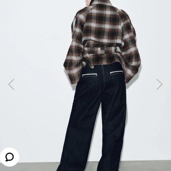 Urban revivo PLAID WOOL BLEND CROPPED JACKETS - Picture 2 of 3